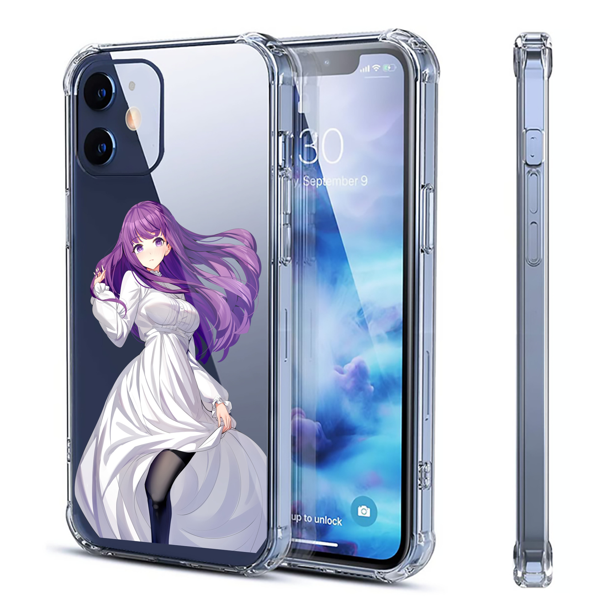 （画像用） 葬送のフリーレン Frieren 【iPhone 12シリーズ対応】透明スマホケース（クリアソフトケース）